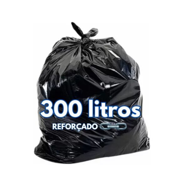 Saco para Lixo 300 Litros - Reforçado Preto - Pacote com 5kg
