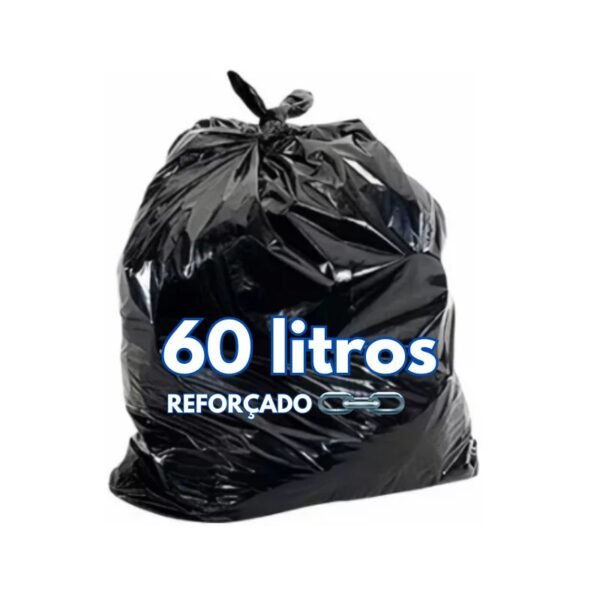 Saco para Lixo 60 Litros - Reforçado Preto - Pacote com 5 kg
