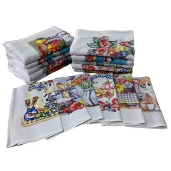 Pano de prato pé de galinha estampado  41x66 C/5 Unidades, Sortidos - Image 4