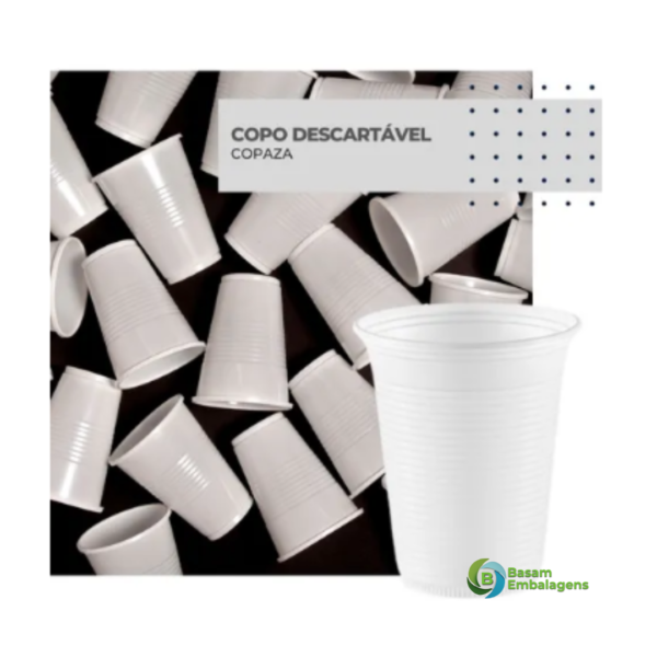 Copo 180ml Descartável Transparente Copaza Estriado Cx 2500 Und - Imagem 2