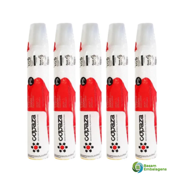 Copo 200ml Descartável Transparente Copaza Estriado Cx 2500 Und - Imagem 2