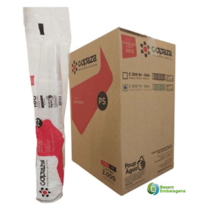 Copo 300ml Descartável Branco Copaza Estriado Cx 2000 Und