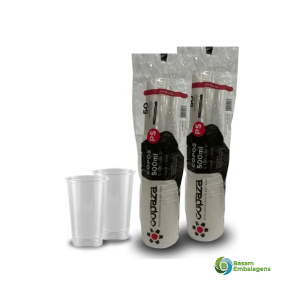 Copo 500ml Descartável Branco Copaza Estriado Cx 1000 Und - Imagem 4